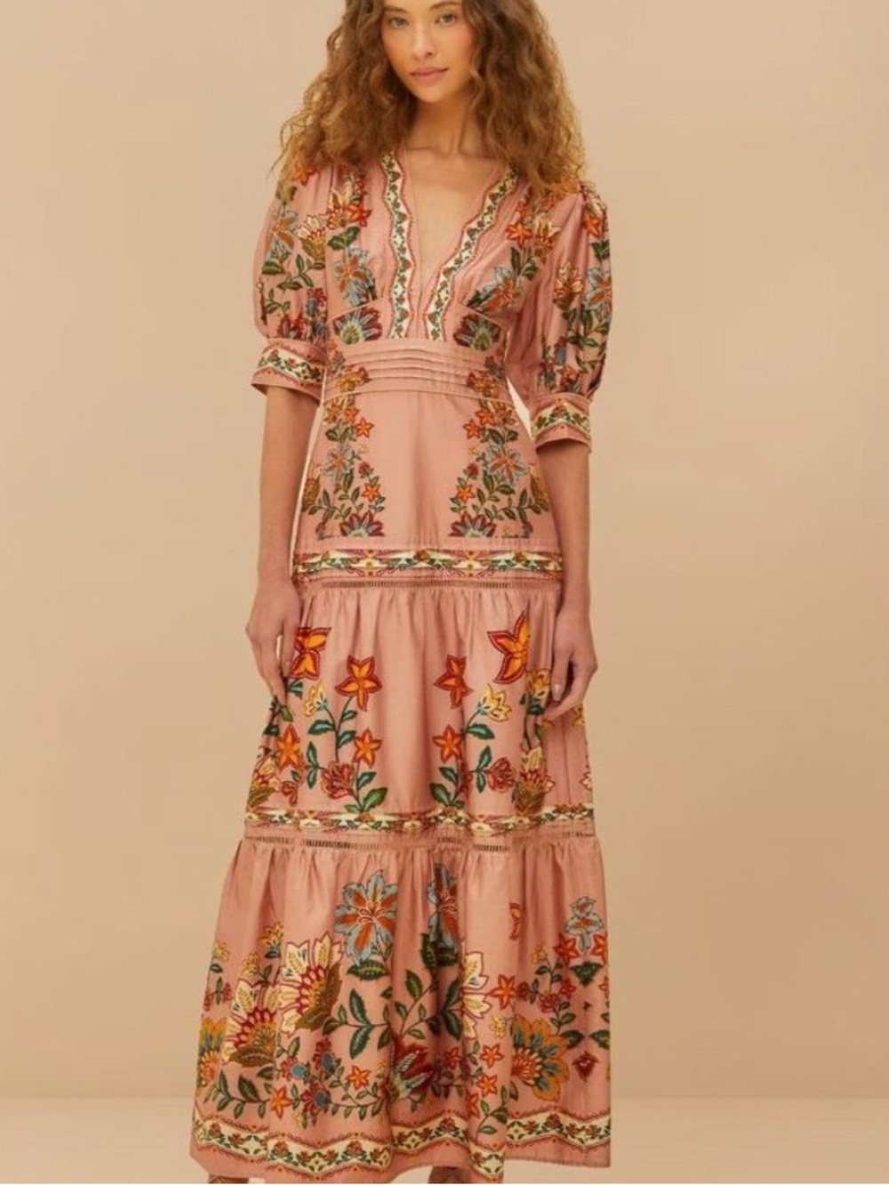 NWT FARM RIO ‘Garden Delight’ Embroidered Maxi Dress • SM